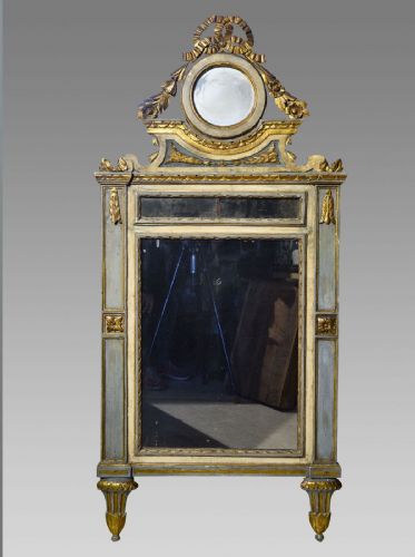 Specchiera in legno laccato e dorato, Italia settentrionale , fine Sec. XVIII